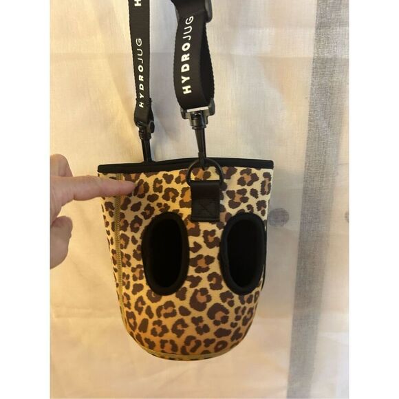 Hydro jug holder black brown animal print with adj strap card holder - Picture 4 of 6